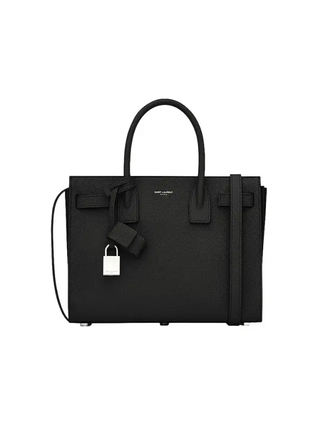 Saint Laurent Women's Sac De Jour Baby Top Handle Bag In Grained Leather - Black