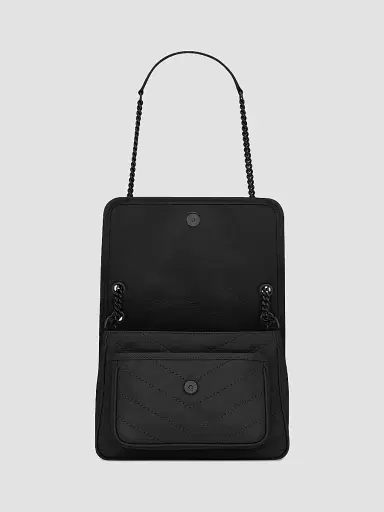 Saint Laurent Women's Niki Baby Shoulder Bag in Vintage Leather - Nero | Thumbnail 5