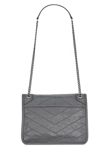 Saint Laurent Women's Niki Baby Shoulder Bag in Vintage Leather - Storm | Thumbnail 2 Saint Laurent Women's Niki Baby Shoulder Bag in Vintage Leather - Storm | Thumbnail 2