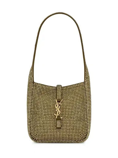 Saint Laurent Women's Le 5 à 7 Supple Baby Bag in Silk Satin and Crystals - Astres | Thumbnail 1 Saint Laurent Women's Le 5 à 7 Supple Baby Bag in Silk Satin and Crystals - Astres | Thumbnail 1