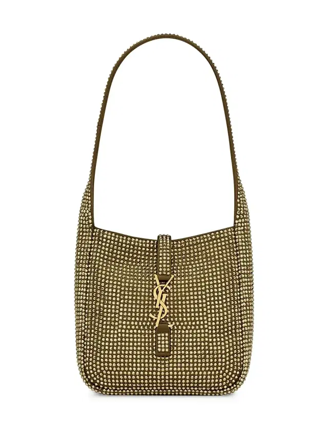 Women's Le 5 à 7 Supple Baby Bag in Silk Satin and Crystals - Astres