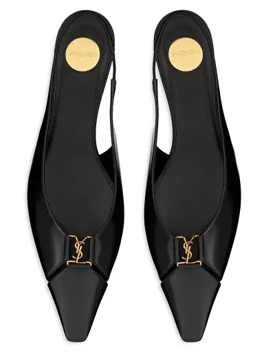 Saint Laurent Women's Babylone Slingback Flats in Smooth Leather | Thumbnail 3 Saint Laurent Women's Babylone Slingback Flats in Smooth Leather | Thumbnail 3