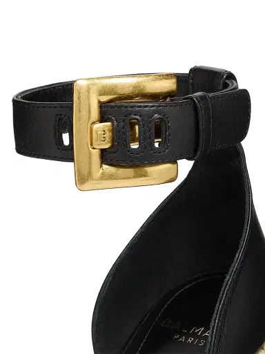 Balmain Women's XO Anthem 95MM Leather Espadrilles - Black | Thumbnail 5