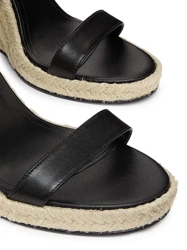 Balmain Women's XO Anthem 95MM Leather Espadrilles - Black | Thumbnail 6