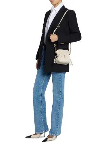 Saint Laurent Women's Jamie Mini Shoulder Pouch in Lambskin | Thumbnail 3