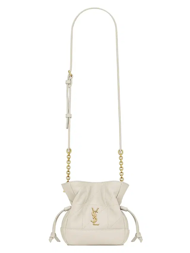 Women's Jamie Mini Shoulder Pouch in Lambskin - Blanc Vintage