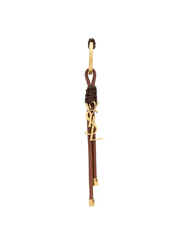 Saint Laurent Women's Cassandre Keyring in Lambskin - Dark Brown