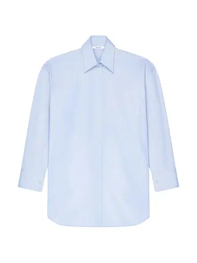 Givenchy Women's Asymmetric Shirt in Poplin - Baby Blue | Thumbnail 1