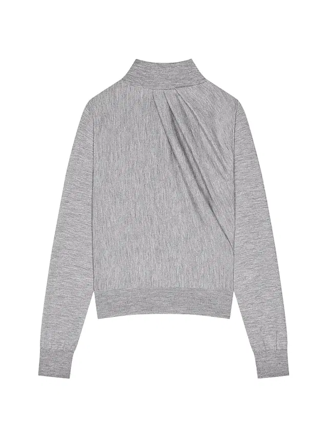 Women's Draped Sweater in Wool - Light Grey
