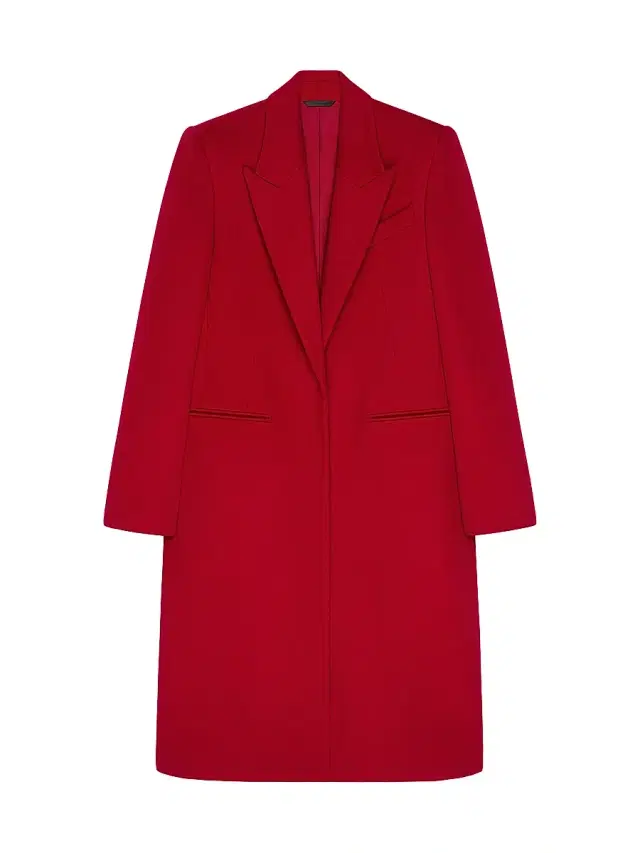 Women's Coat in Wool - Dark Red
