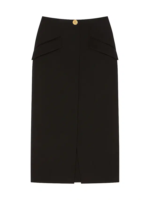 Women's Midi Skirt in Wool - Black