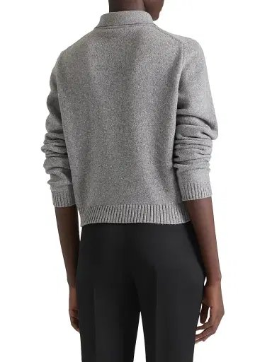 Givenchy Women's Polo Sweater in Wool and Cashmere - Light Grey - Size XS | Thumbnail 3 Givenchy Women's Polo Sweater in Wool and Cashmere - Light Grey - Size XS | Thumbnail 3