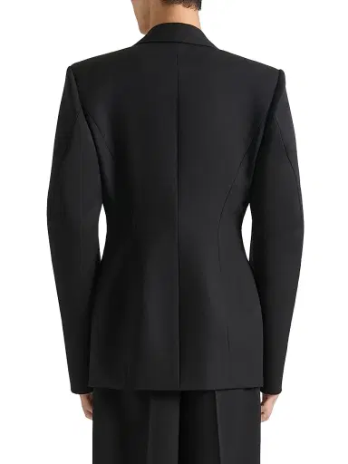 Givenchy Men's Single-Breasted Form Fit Jacket in Wool - Black - Size 44 | Thumbnail 3 Givenchy Men's Single-Breasted Form Fit Jacket in Wool - Black - Size 44 | Thumbnail 3