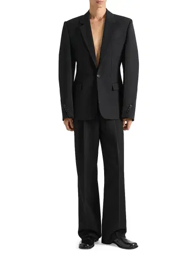 Givenchy Men's Single-Breasted Form Fit Jacket in Wool - Black - Size 44 | Thumbnail 4 Givenchy Men's Single-Breasted Form Fit Jacket in Wool - Black - Size 44 | Thumbnail 4