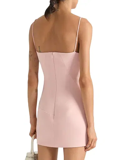 Givenchy Women's Sliced Mini Dress in Crepe Cady - Silk Pink - Size 10 | Thumbnail 2