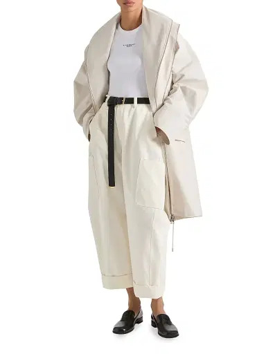Givenchy Women's Parka with Zipped Shawl Collar in Cotton - Light Beige | Thumbnail 2 Givenchy Women's Parka with Zipped Shawl Collar in Cotton - Light Beige | Thumbnail 2