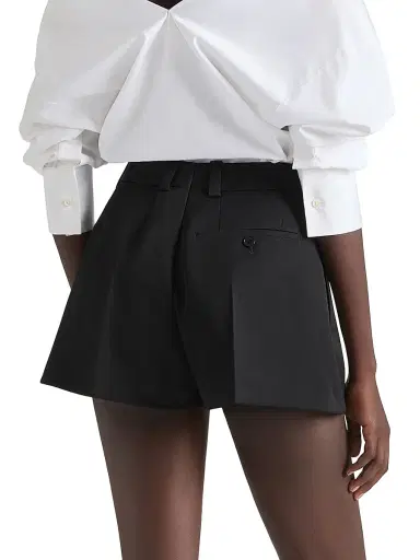 Givenchy Women's Pleated Shorts in Wool - Black - Size 12 | Thumbnail 4 Givenchy Women's Pleated Shorts in Wool - Black - Size 12 | Thumbnail 4