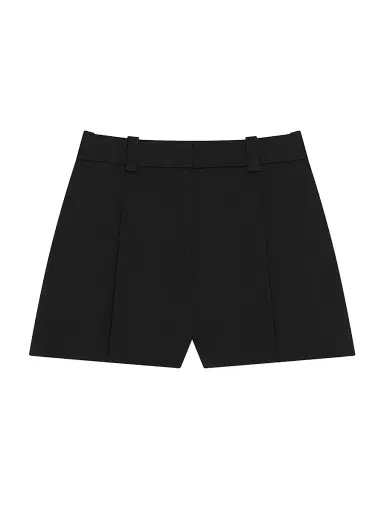 Givenchy Women's Pleated Shorts in Wool - Black - Size 12 | Thumbnail 1 Givenchy Women's Pleated Shorts in Wool - Black - Size 12 | Thumbnail 1