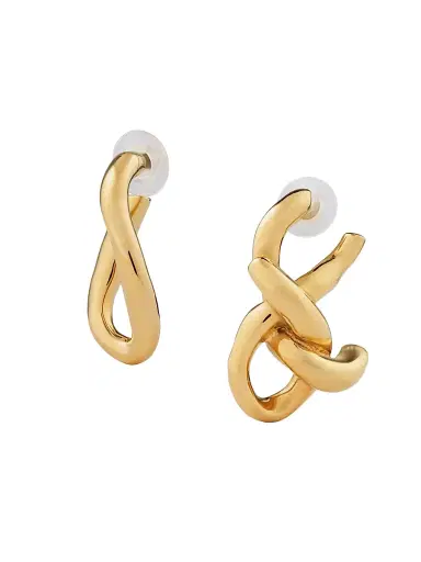 Givenchy Women's Chain Link Asymmetric Earrings in Metal - Golden Yellow | Thumbnail 2 Givenchy Women's Chain Link Asymmetric Earrings in Metal - Golden Yellow | Thumbnail 2