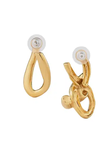 Givenchy Women's Chain Link Asymmetric Earrings in Metal - Golden Yellow | Thumbnail 3 Givenchy Women's Chain Link Asymmetric Earrings in Metal - Golden Yellow | Thumbnail 3