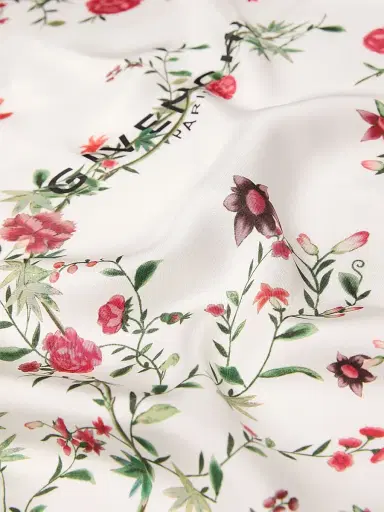 Givenchy Women's Square Scarf in Silk with Floral Print - Baby Blue White | Thumbnail 2