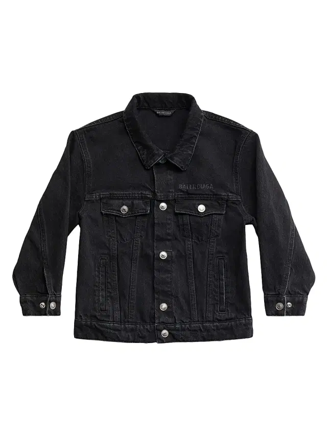 Little Kid's & Kid's  Oversized Jacket - Black Faded