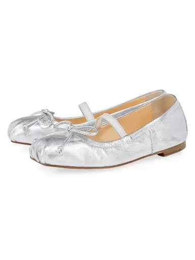 Christian Louboutin Little Girl's & Girl's Baballet - Silver 13.5 (Child) | Thumbnail 2