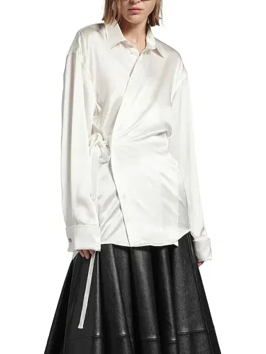Balenciaga Women's Wrap Shirt - Ivory - Size 4 | Thumbnail 3 Balenciaga Women's Wrap Shirt - Ivory - Size 4 | Thumbnail 3