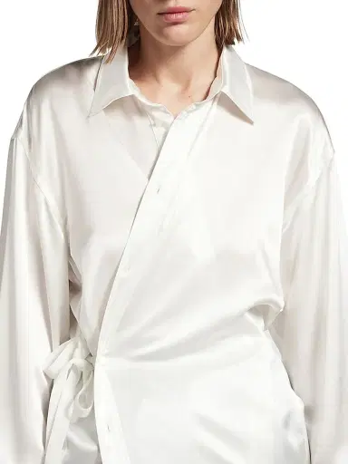 Balenciaga Women's Wrap Shirt - Ivory - Size 4 | Thumbnail 6 Balenciaga Women's Wrap Shirt - Ivory - Size 4 | Thumbnail 6