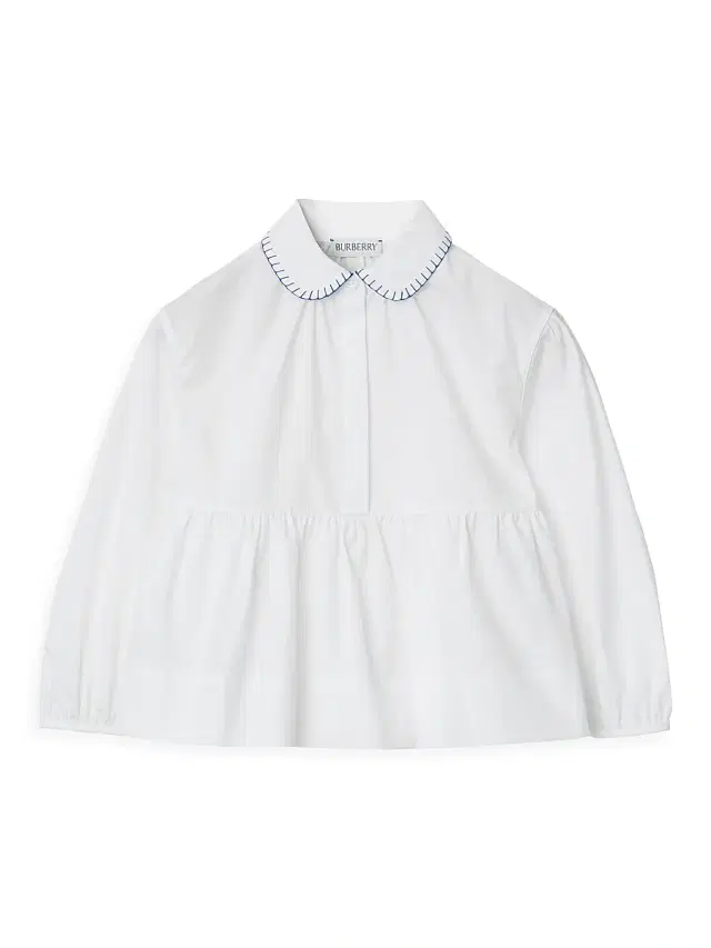 Burberry Little Girl's & Girl's Lauren Stretch Cotton Poplin Peplum Blouse - White