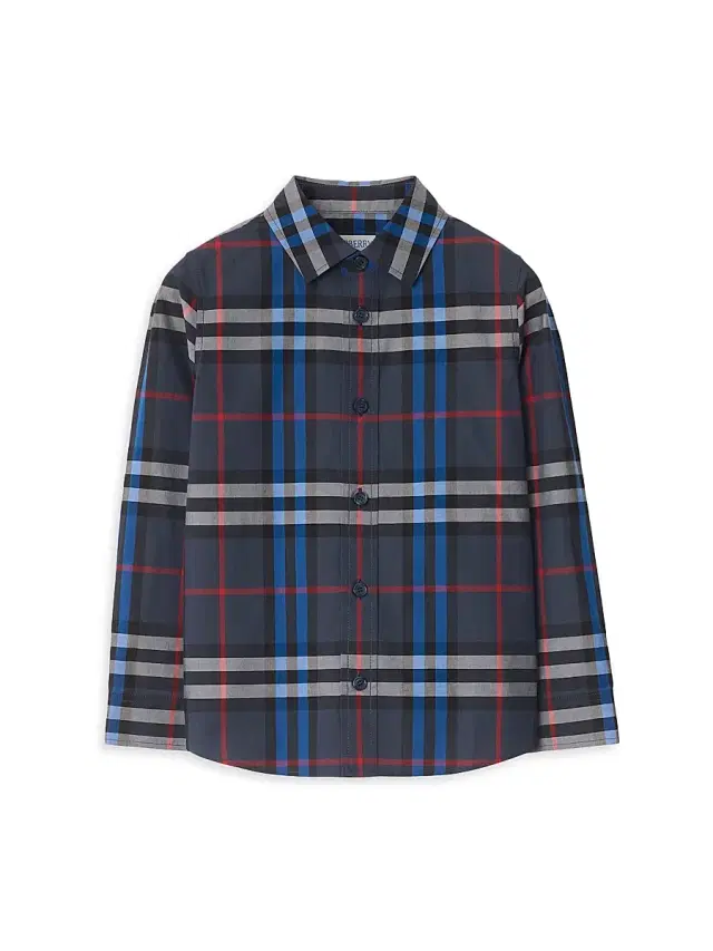 Little Boy's & Boy's Check Cotton Button-Up Shirt - Storm Blue Check