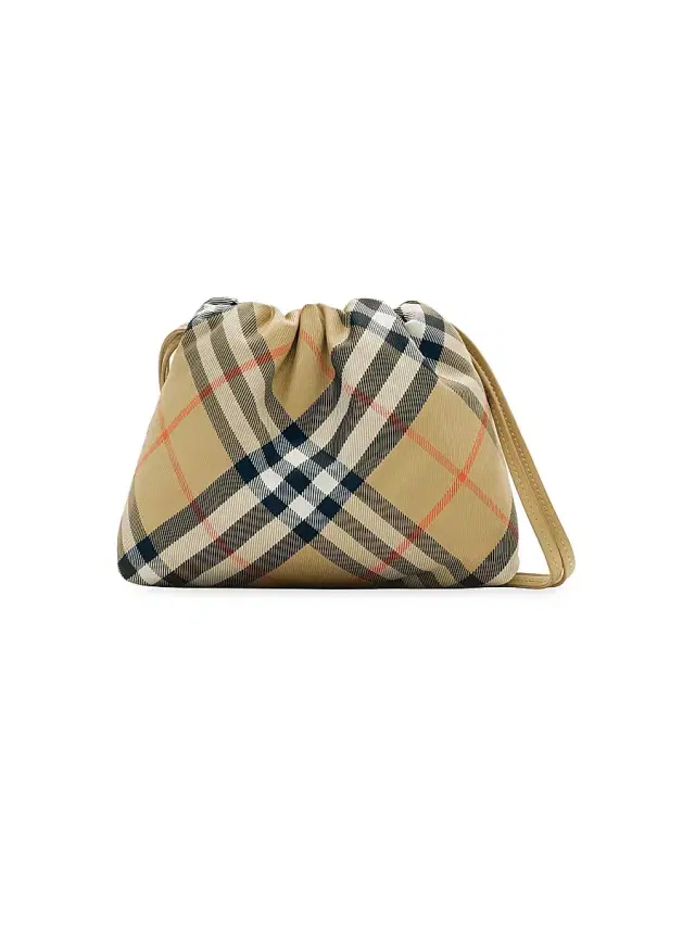 Kid's Drawstring Check Pouch - Sand Check