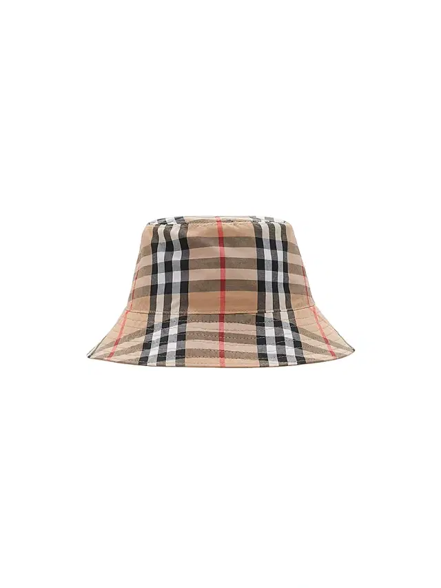 Kid's Check Bucket Hat - Beige