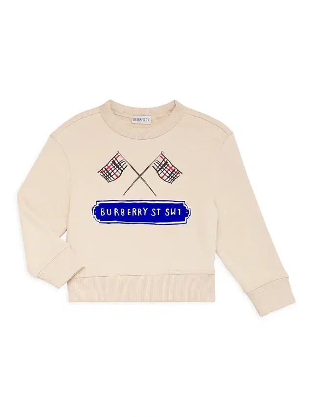 Burberry Baby's, Little Boy's & Boy's Graphic Crewneck Sweatshirt - Calico White 6 Months
