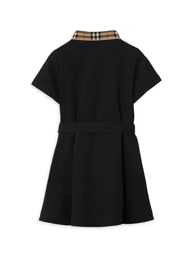Burberry Baby Girl's, Little Girl's & Girl's Check Collar Polo Shirtdress - Black - Size 6 Months | Thumbnail 2 Burberry Baby Girl's, Little Girl's & Girl's Check Collar Polo Shirtdress - Black - Size 6 Months | Thumbnail 2