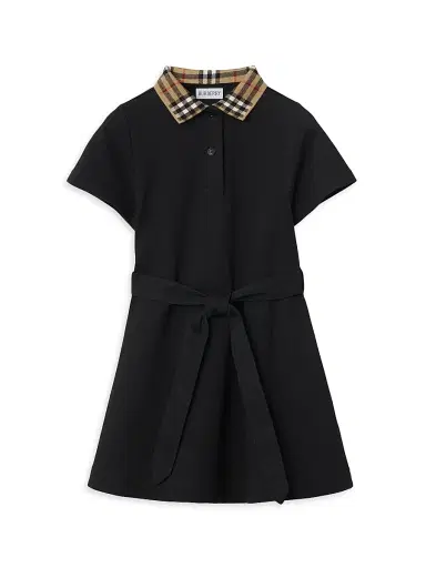 Burberry Baby Girl's, Little Girl's & Girl's Check Collar Polo Shirtdress - Black - Size 6 Months | Thumbnail 1 Burberry Baby Girl's, Little Girl's & Girl's Check Collar Polo Shirtdress - Black - Size 6 Months | Thumbnail 1