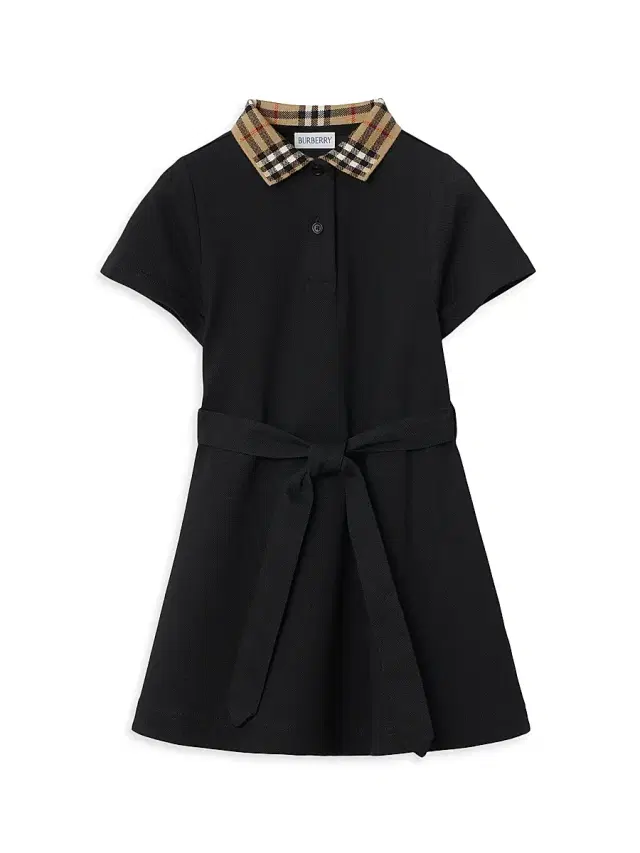 Baby Girl's, Little Girl's & Girl's Check Collar Polo Shirtdress - Black 6 Months