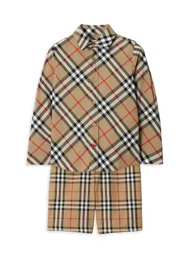 Burberry Baby Boy's, Little Boy's & Boy's Signature Check Button-Up Shirt - Sand Check - Size 6 Months | Thumbnail 2