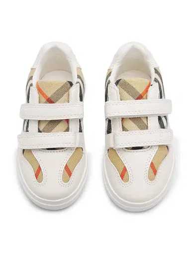 Burberry Baby's Noah Check Cotton & Leather Sneakers - Sand - Size 5 (Baby) | Thumbnail 3