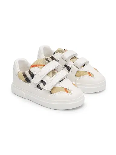 Burberry Baby's Noah Check Cotton & Leather Sneakers - Sand - Size 5 (Baby) | Thumbnail 1