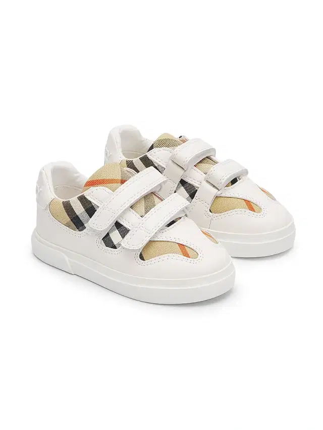 Burberry Baby's Noah Check Cotton & Leather Sneakers - Sand 5 (Baby)