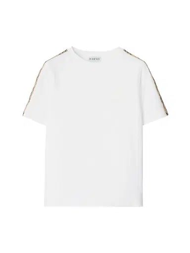 Burberry Baby Boy's, Little Boy's & Boy's Check Trim Cotton T-Shirt - White - Size 6 Months | Thumbnail 1 Burberry Baby Boy's, Little Boy's & Boy's Check Trim Cotton T-Shirt - White - Size 6 Months | Thumbnail 1