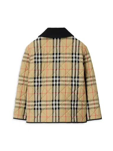 Burberry Baby's, Little Girl's & Girl's Check Quilted Nylon Barn Jacket - Sand Check - Size 6 Months | Thumbnail 2 Burberry Baby's, Little Girl's & Girl's Check Quilted Nylon Barn Jacket - Sand Check - Size 6 Months | Thumbnail 2