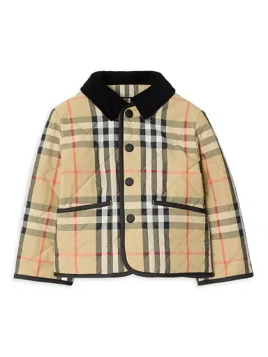 Burberry Baby's, Little Girl's & Girl's Check Quilted Nylon Barn Jacket - Sand Check - Size 6 Months | Thumbnail 3 Burberry Baby's, Little Girl's & Girl's Check Quilted Nylon Barn Jacket - Sand Check - Size 6 Months | Thumbnail 3