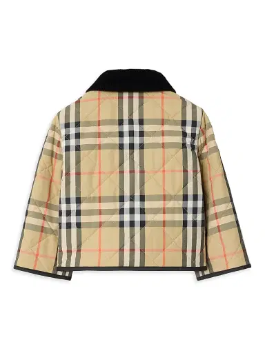 Burberry Baby's, Little Girl's & Girl's Check Quilted Nylon Barn Jacket - Sand Check - Size 6 Months | Thumbnail 4 Burberry Baby's, Little Girl's & Girl's Check Quilted Nylon Barn Jacket - Sand Check - Size 6 Months | Thumbnail 4