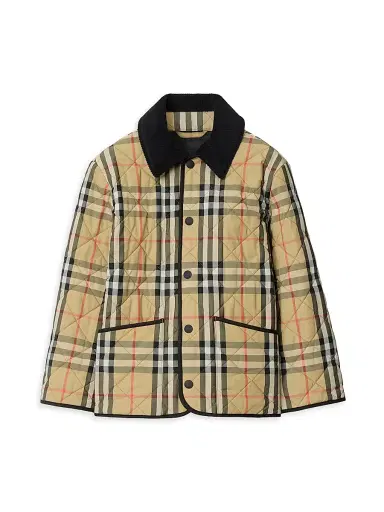 Burberry Baby's, Little Girl's & Girl's Check Quilted Nylon Barn Jacket - Sand Check - Size 6 Months | Thumbnail 1 Burberry Baby's, Little Girl's & Girl's Check Quilted Nylon Barn Jacket - Sand Check - Size 6 Months | Thumbnail 1