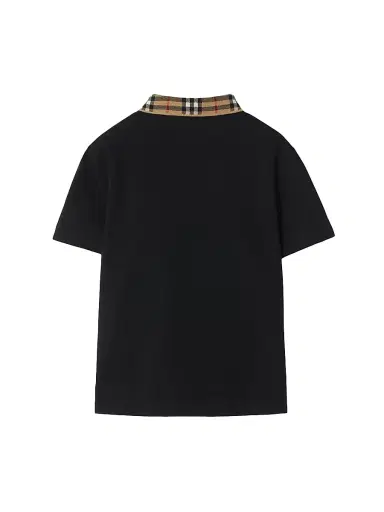 Burberry Baby Boy's, Little Boy's & Boy's Check Collar Cotton Polo Shirt - Black - Size 6 Months | Thumbnail 3 Burberry Baby Boy's, Little Boy's & Boy's Check Collar Cotton Polo Shirt - Black - Size 6 Months | Thumbnail 3