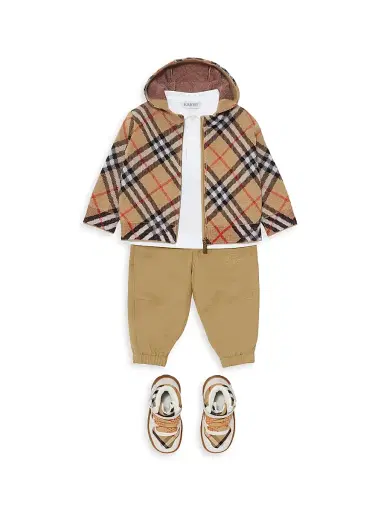 Burberry Baby's, Little Kid's & Kid's Check Wool Zip Hoodie - Sand Check | Thumbnail 5 Burberry Baby's, Little Kid's & Kid's Check Wool Zip Hoodie - Sand Check | Thumbnail 5