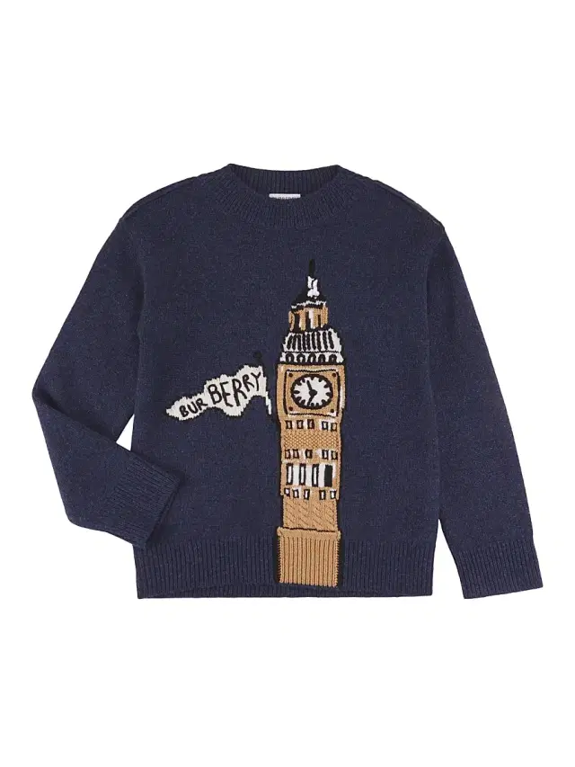 Burberry Little Kid's & Kid's Big Ben Wool Sweater - Storm Blue