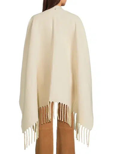 Burberry Women's EKD Fil Coupé Wool Cape - Tundra | Thumbnail 5 Burberry Women's EKD Fil Coupé Wool Cape - Tundra | Thumbnail 5